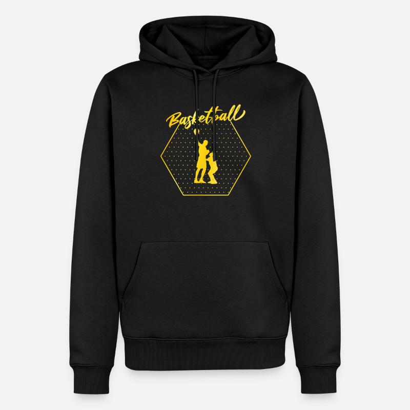 Basket-ball - Sweat à capuche Premium bio Homme - noir