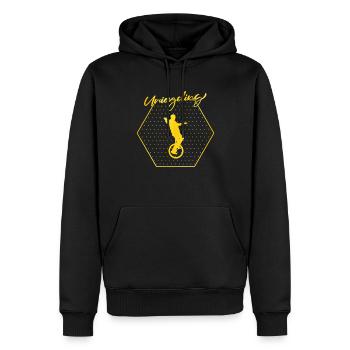 Monocycle - Sweat à capuche Premium bio Homme - noir - Devant - Nico (187cm)