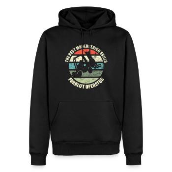 The Best Maneuvering Skills - Funny Forklift - Men’s Premium Organic Hoodie - black - Front - Nico (187cm)