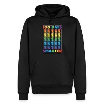 100 Tage Schlauer Lustig Sprüche Süß Team - Männer Premium Bio Hoodie - Schwarz - Vorne - Nico (187cm)