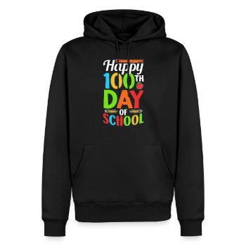 Happy 100 School Day Team Sweet 100 Days - Sweat à capuche Premium bio Homme - noir - Devant - Nico (187cm)