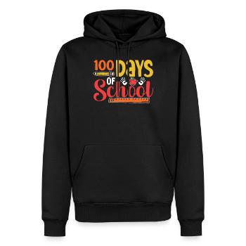 100 Jours d’école Équipe Funny Sayings Sweet - Sweat à capuche Premium bio Homme - noir - Devant - Nico (187cm)
