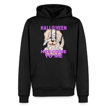 HALLOWEEN HAS COME TO ME - Men’s Premium Organic Hoodie - black - Front - Nico (187cm)