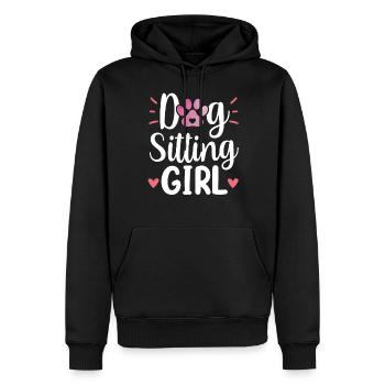 Dog Sitter Fille Dog Sitting Dog Sitting - Sweat à capuche Premium bio Homme - noir - Devant - Nico (187cm)