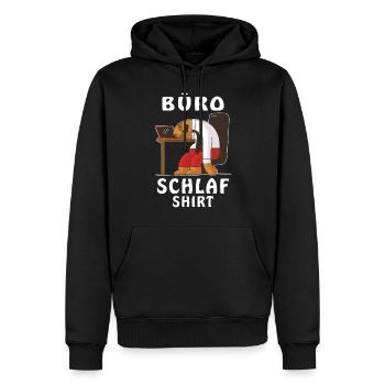 BÜRO SCHLAF SHIRT - Männer Premium Bio Hoodie - Schwarz - Vorne - Nico (187cm)