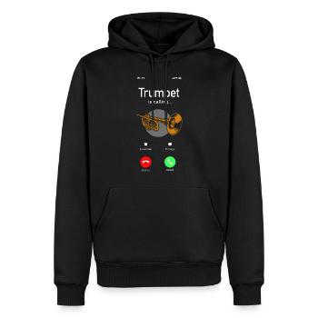 Trumpet Player Phone Display - Männer Premium Bio Hoodie - Schwarz - Vorne - Nico (187cm)