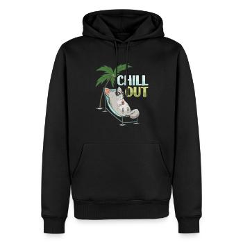 Chin Chilling Chinchilla Chillen - Sweat à capuche Premium bio Homme - noir - Devant - Nico (187cm)