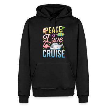 Bateau de croisière Vacances Fille Paix - Sweat à capuche Premium bio Homme - noir - Devant - Nico (187cm)