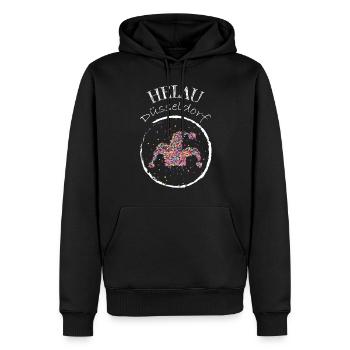 Helau Düsseldorf Düsseldorfer Karneval Narr - Männer Premium Bio Hoodie - Schwarz - Vorne - Nico (187cm)