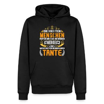 Die wichtigsten Menschen nennen mich Tante - Männer Premium Bio Hoodie - Schwarz - Vorne - Nico (187cm)