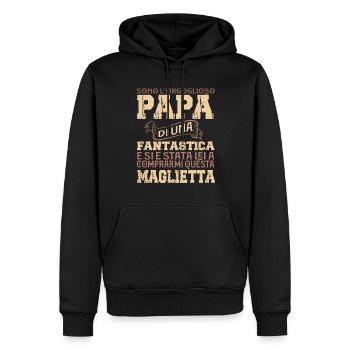 Vater einer fantastischen Tochter Familie - Männer Premium Bio Hoodie - Schwarz - Vorne - Nico (187cm)