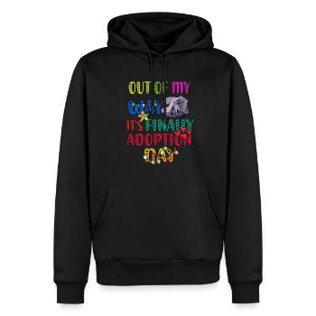 Out of My Way It’s Finally Adoption Day party - Sweat à capuche Premium bio Homme - noir - Devant - Nico (187cm)