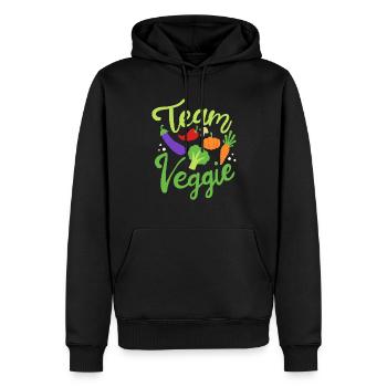 Team Veggie Vegan Veganer Veganerin Geschenk - Männer Premium Bio Hoodie - Schwarz - Vorne - Nico (187cm)