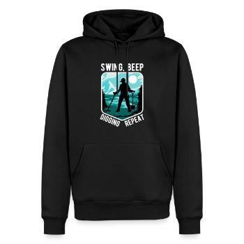 Détecteur de métaux Treasure Hunter Sonde Walker - Sweat à capuche Premium bio Homme - noir - Devant - Nico (187cm)