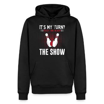 Bowling - Männer Premium Bio Hoodie - Schwarz - Vorne - Nico (187cm)