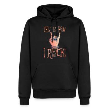 Rock and Roll Rock Roll Music - Men’s Premium Organic Hoodie - black - Front - Nico (187cm)