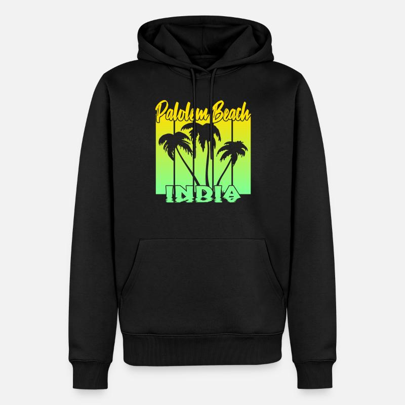 Palolem Beach India - Männer Premium Bio Hoodie - Schwarz