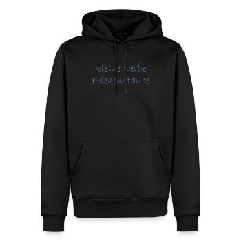 kleine weisse friedenstaube. - Männer Premium Bio Hoodie - Schwarz - Vorne - Nico (187cm)