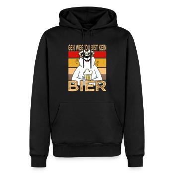 Geh weg! Du bist kein Bier Vatertag Bier Saufshirt - Männer Premium Bio Hoodie - Schwarz - Vorne - Nico (187cm)
