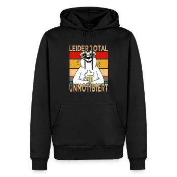 Leider total Unmotibiert Vatertag Bier Saufshirt - Männer Premium Bio Hoodie - Schwarz - Vorne - Nico (187cm)
