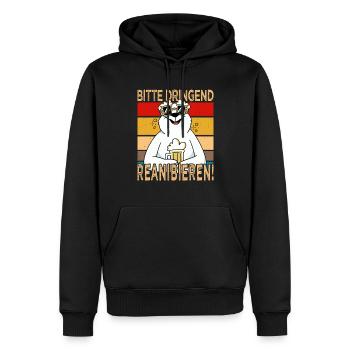 Bitte dringend Reanibieren Vatertag Bier Saufshirt - Männer Premium Bio Hoodie - Schwarz - Vorne - Nico (187cm)