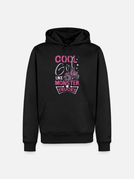 Cool girls like Monster trucks - Men’s Premium Organic Hoodie - black