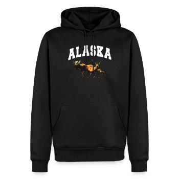 Alaska Geschenk Kinder Herren Damen USA Natur Eis - Männer Premium Bio Hoodie - Schwarz - Vorne - Nico (187cm)
