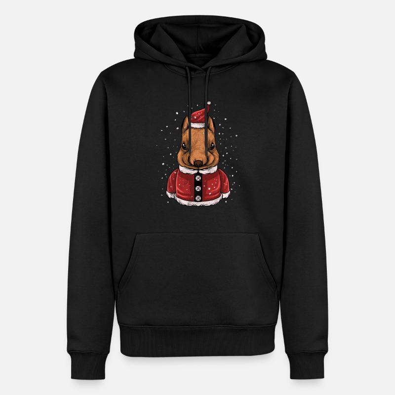 Noël Ugly Noël Noël Écureuil - Sweat à capuche Premium bio Homme - noir
