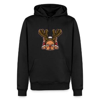 Weihnachten Ugly Christmas Geschenk Xmas Mops Pug - Männer Premium Bio Hoodie - Schwarz - Vorne - Nico (187cm)