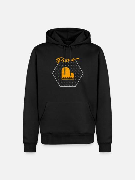 Piano - Men’s Premium Organic Hoodie - black