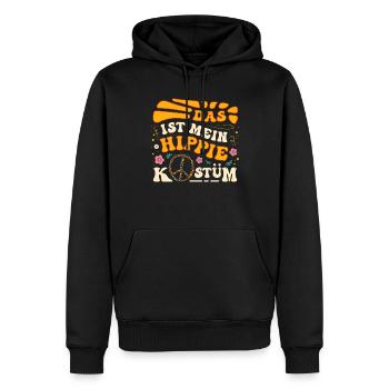 Hippie Peace Groovy Flowerpower Boho Woodstock - Sweat à capuche Premium bio Homme - noir - Devant - Nico (187cm)