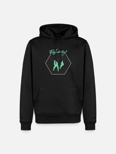 Angling - Men’s Premium Organic Hoodie - black