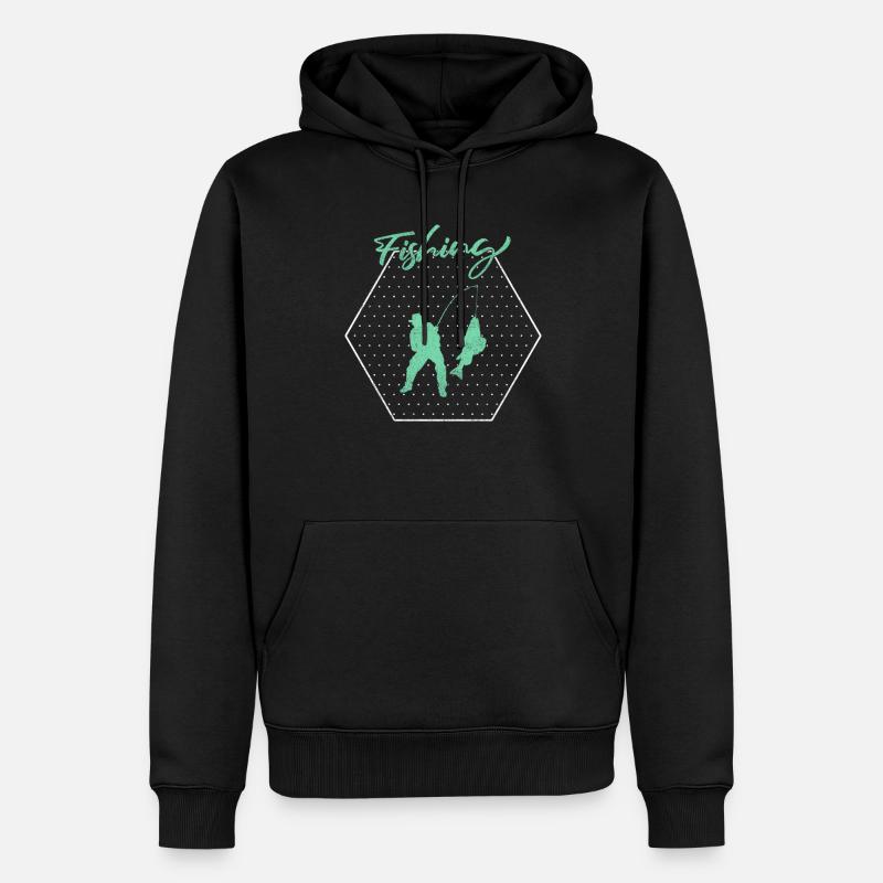 Pêche - Sweat à capuche Premium bio Homme - noir
