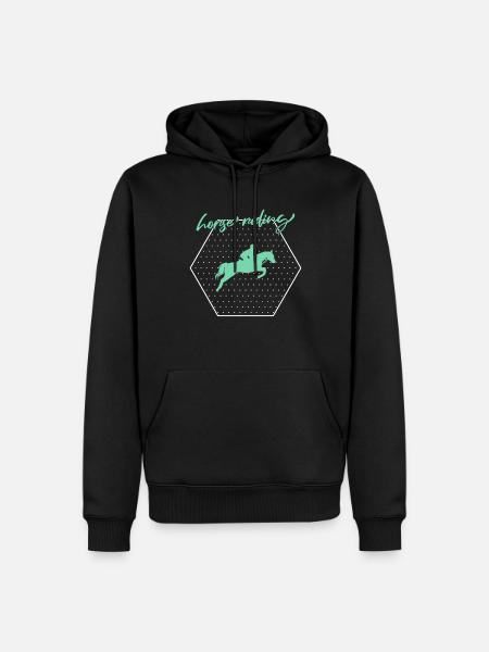 Équitation - Sweat à capuche Premium bio Homme - noir