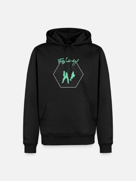 Angling - Men’s Premium Organic Hoodie - black