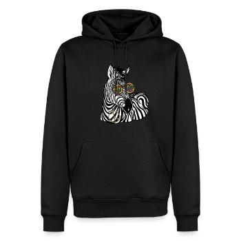 Hippie Tshirt Peace Movement Woodstock Boho Groove - Men’s Premium Organic Hoodie - black - Front - Nico (187cm)