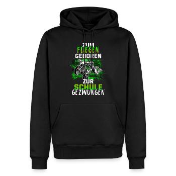 Motocross Tshirt Für Herren Damen Enduro Supermoto - Männer Premium Bio Hoodie - Schwarz - Vorne - Nico (187cm)