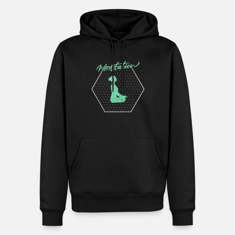 Meditation - Männer Premium Bio Hoodie - Schwarz
