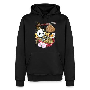 Kawaii Skeleton Ramen Nouilles Cuisine japonaise - Sweat à capuche Premium bio Homme - noir - Devant - Nico (187cm)
