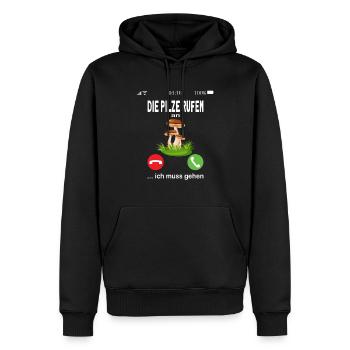 Pilzsammler Sprüche Pilzsucher Pilze sammeln - Männer Premium Bio Hoodie - Schwarz - Vorne - Nico (187cm)
