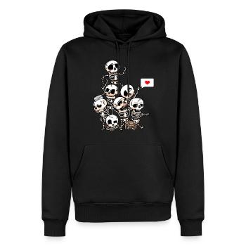 Lustiges Skelett Gespenstisch Halloween Gruselig - Männer Premium Bio Hoodie - Schwarz - Vorne - Nico (187cm)