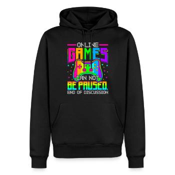 Les jeux en ligne ne peuvent pas être mis en pause Jeux - Sweat à capuche Premium bio Homme - noir - Devant - Nico (187cm)
