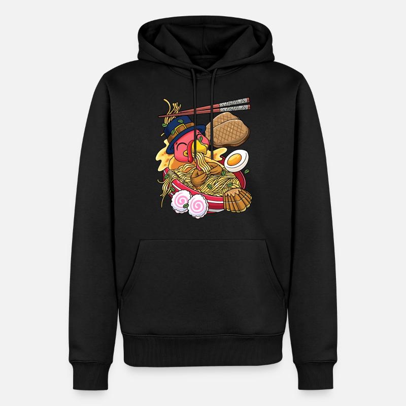 Kawaii Dinde Thanksgiving Ramen - Sweat à capuche Premium bio Homme - noir