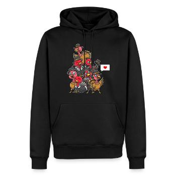 Lustige Truthähne Thanksgiving - Männer Premium Bio Hoodie - Schwarz - Vorne - Nico (187cm)