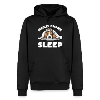 Beagle Hund Mit Kuscheltier Schlafen Schlummern - Männer Premium Bio Hoodie - Schwarz - Vorne - Nico (187cm)