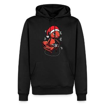 Gamer Ameise Mit Weihnachtsmütze Videospiele - Männer Premium Bio Hoodie - Schwarz - Vorne - Nico (187cm)