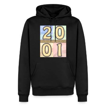 BIRTHDAY YEAR 2001 - Men’s Premium Organic Hoodie - black - Front - Nico (187cm)