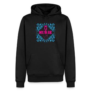 INFIRMIÈRE Aide-soignante - Sweat à capuche Premium bio Homme - noir - Devant - Nico (187cm)