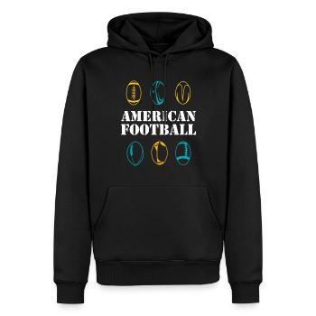 Sports de football américain - Sweat à capuche Premium bio Homme - noir - Devant - Nico (187cm)