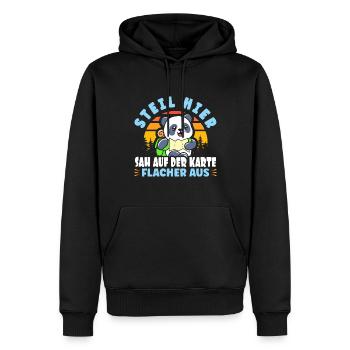 Wandern Steil hier sah Flacher aus - Männer Premium Bio Hoodie - Schwarz - Vorne - Nico (187cm)